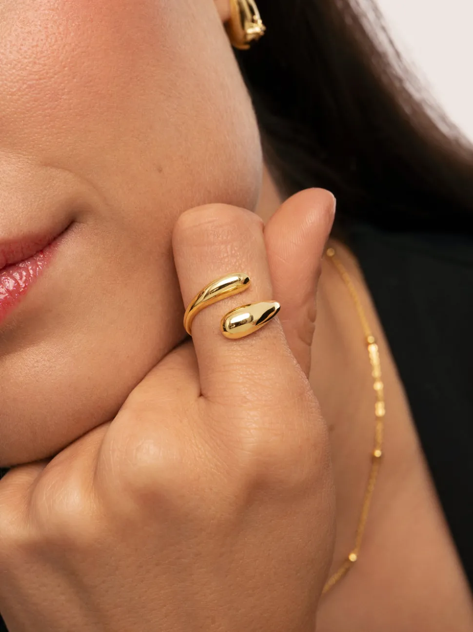 Anillo Abbraccio Acero Baño Oro