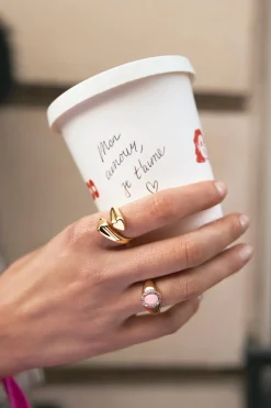 Anillo Abbraccio Amour Acero Baño Oro