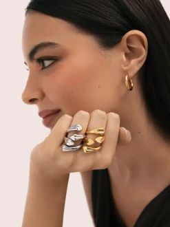 Anillo Abbraccio Amour Acero Baño Oro