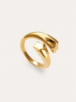 Anillo Abbraccio Stars Acero Baño Oro