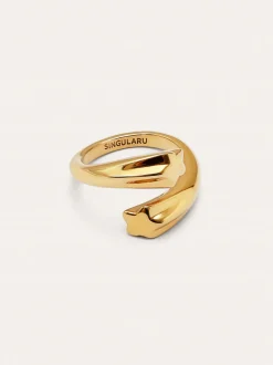 Anillo Abbraccio Stars Acero Baño Oro