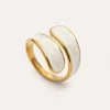 Anillo Abbraccio White Acero Baño Oro