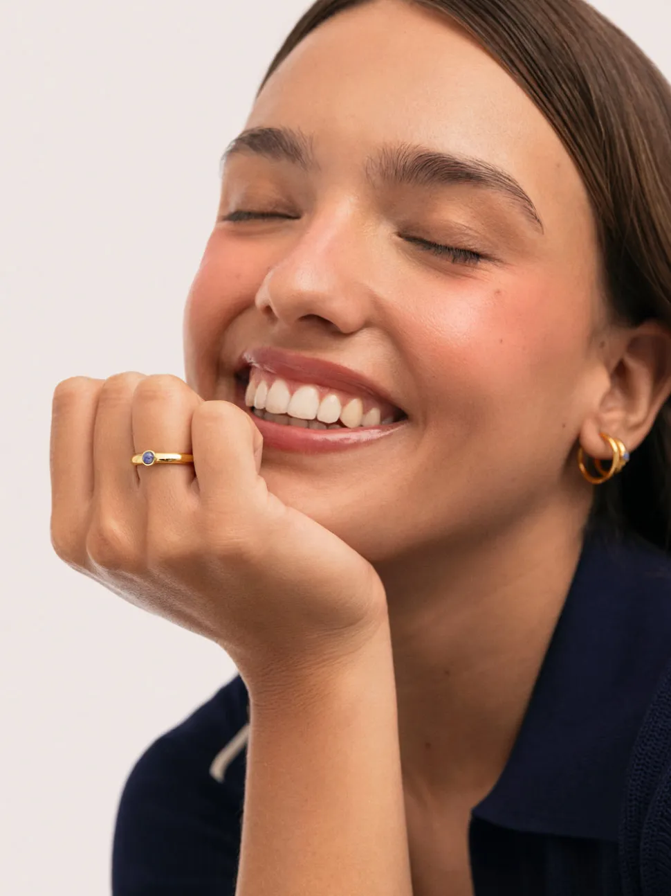 Anillo Alma Cianita Baño Oro