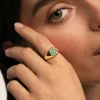 Anillo Amanda Verde Baño Oro