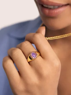 Anillo Amanda Violeta Baño Oro