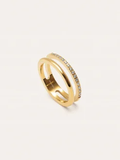 Anillo Bibiana Acero Baño Oro