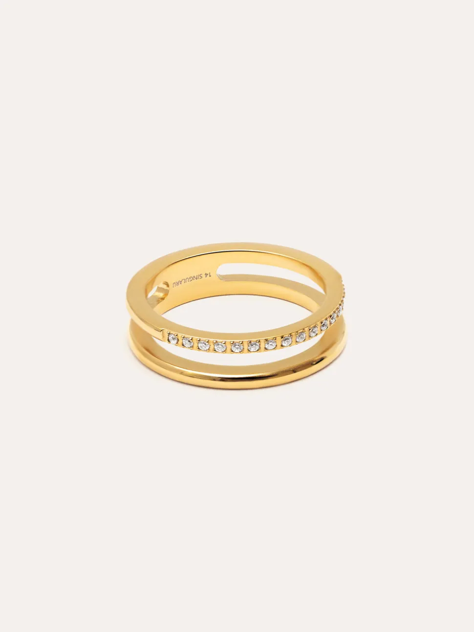Anillo Bibiana Acero Baño Oro