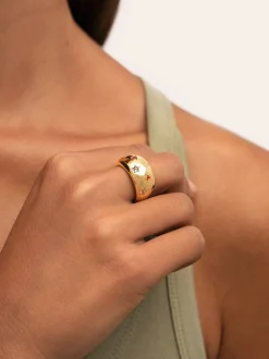 Anillo Bomb Color Stars Baño Oro