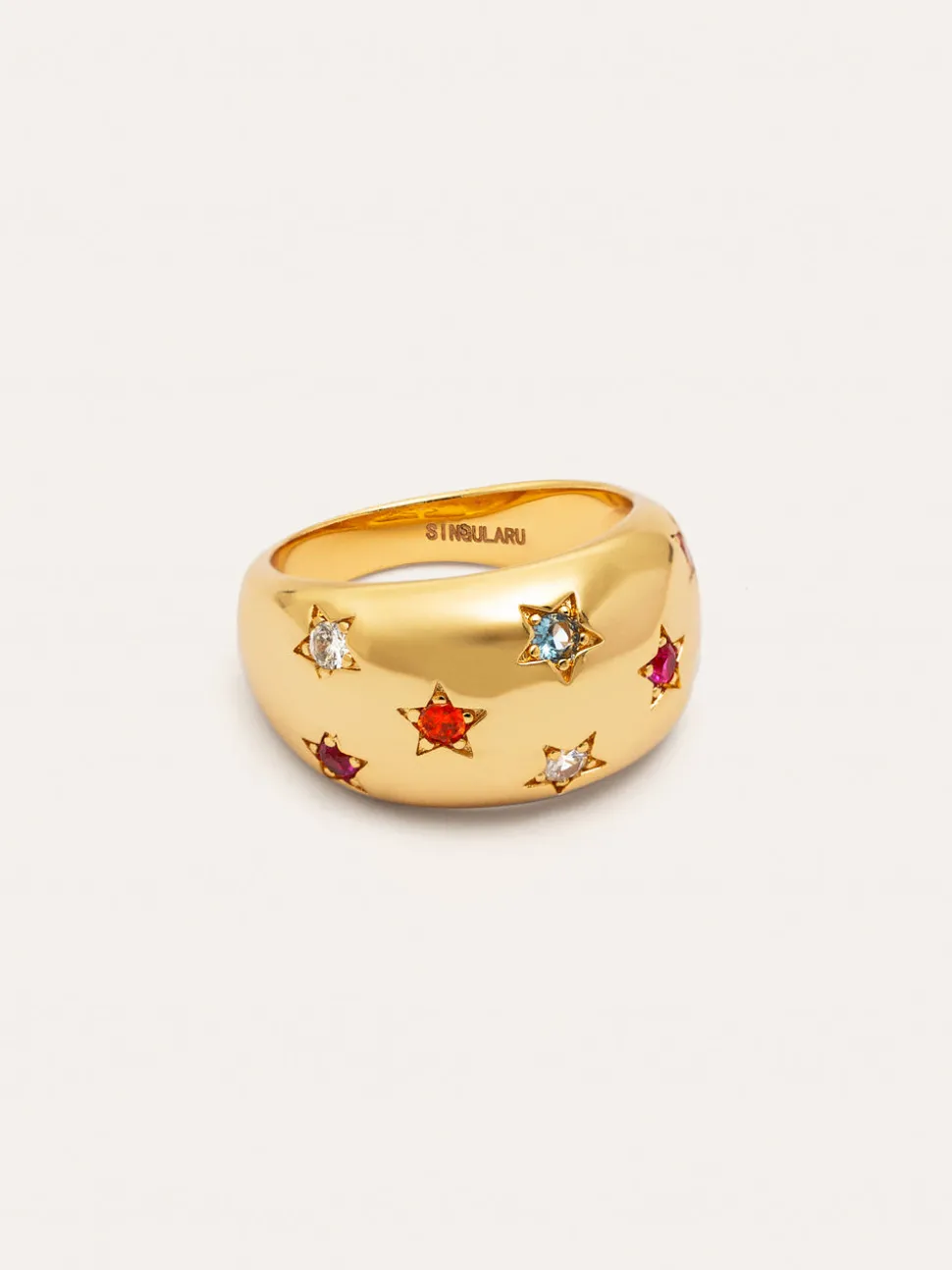 Anillo Bomb Color Stars Baño Oro