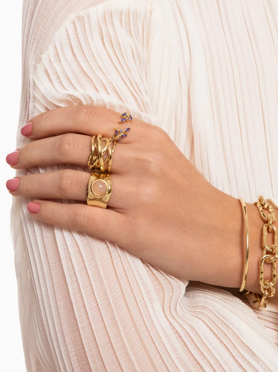 Anillo Buganvilla Baño Oro
