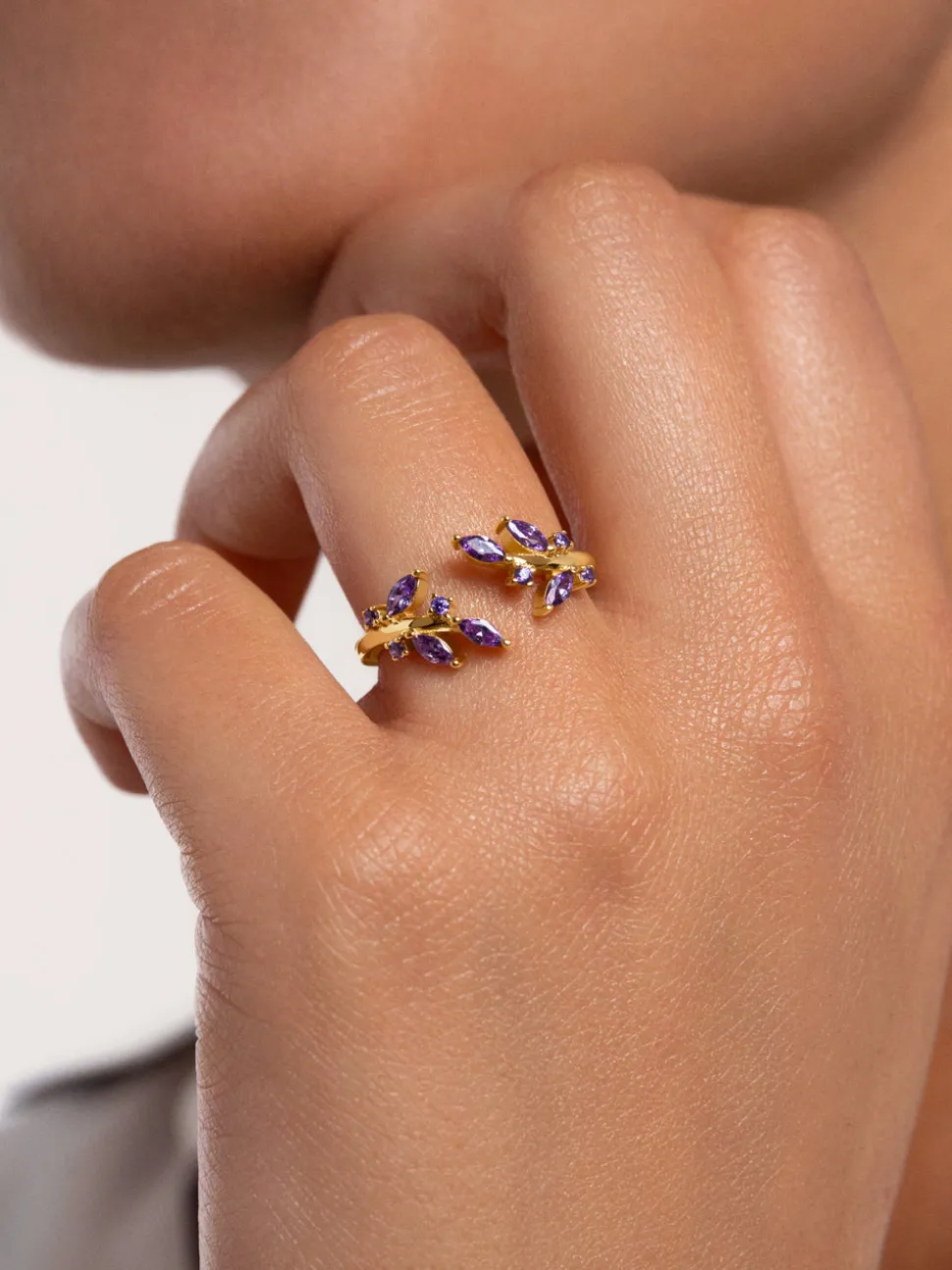 Anillo Buganvilla Baño Oro