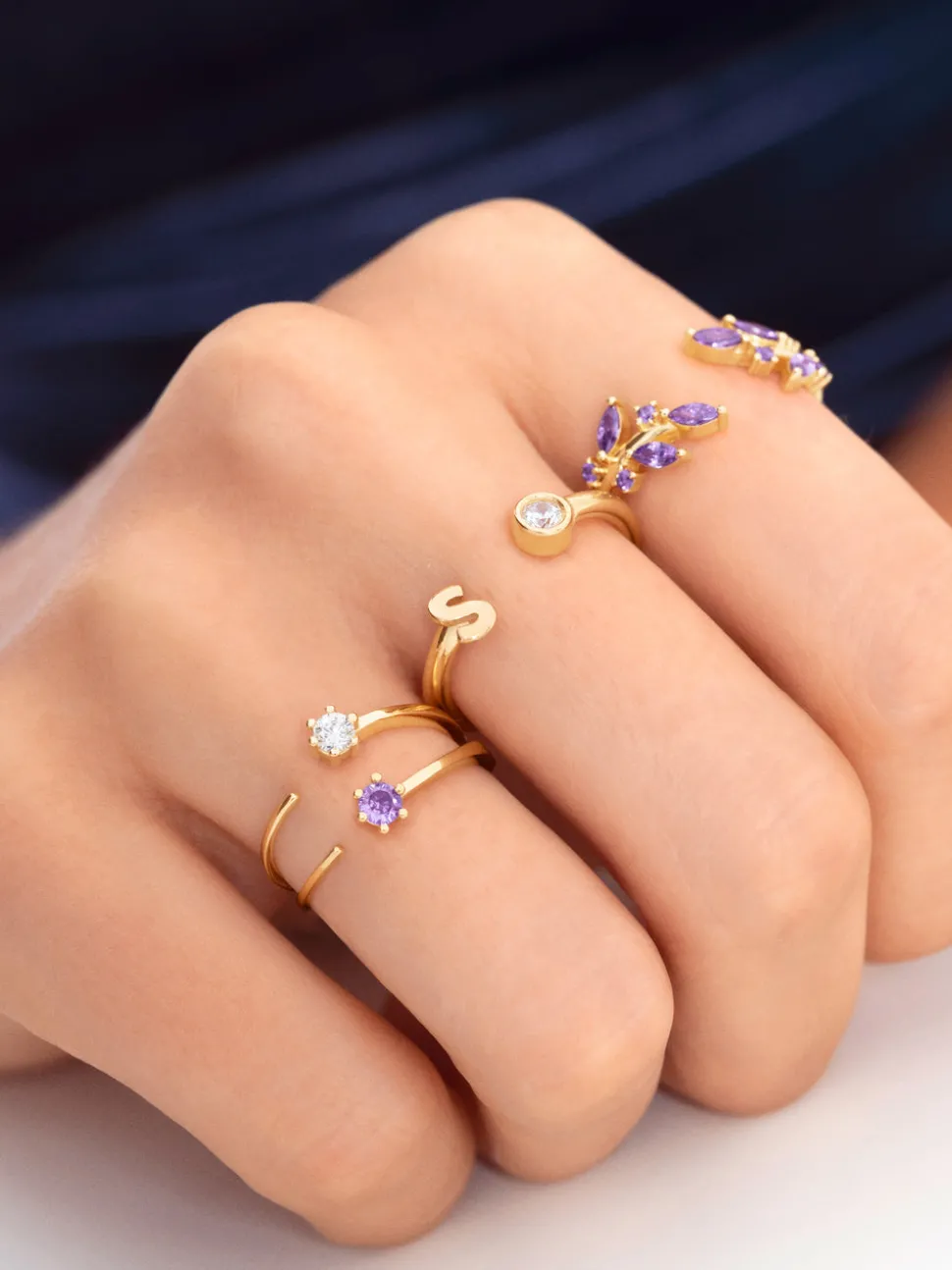 Anillo Buganvilla Baño Oro