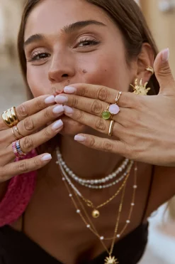 Anillo Celebrate Pink Baño Oro