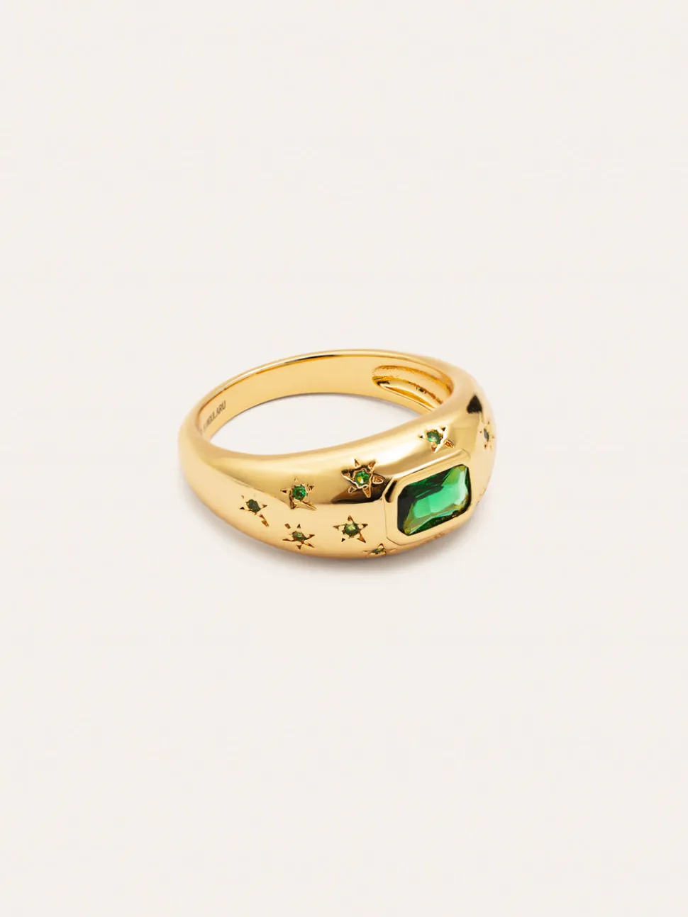Anillo Charlotte Esmeralda Baño Oro