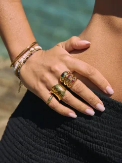 Anillo Charlotte Naranja Baño Oro