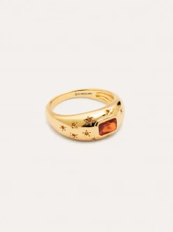 Anillo Charlotte Naranja Baño Oro