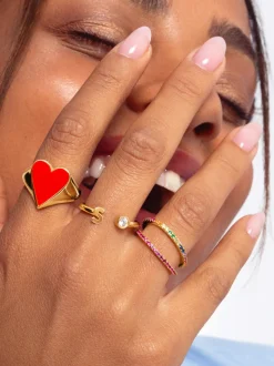 Anillo Cleo Colors Plata Baño Oro