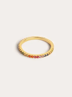 Anillo Cleo Colors Plata Baño Oro