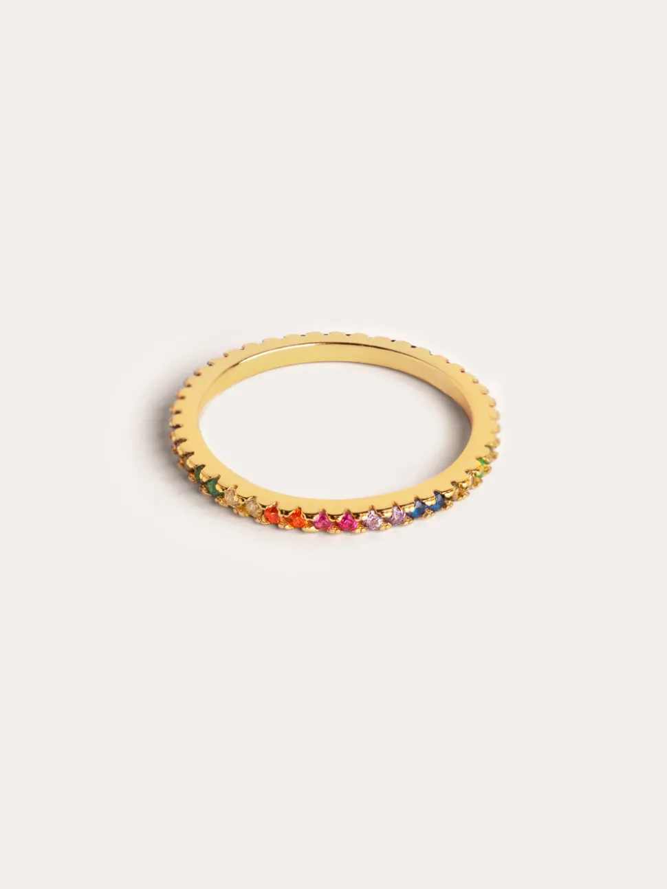 Anillo Cleo Colors Plata Baño Oro