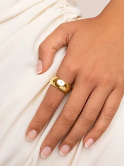 Anillo Curve Rainbow Acero Baño Oro