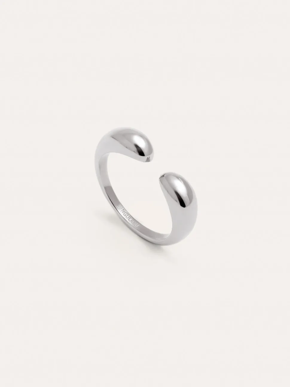 Anillo Doble Gota Acero