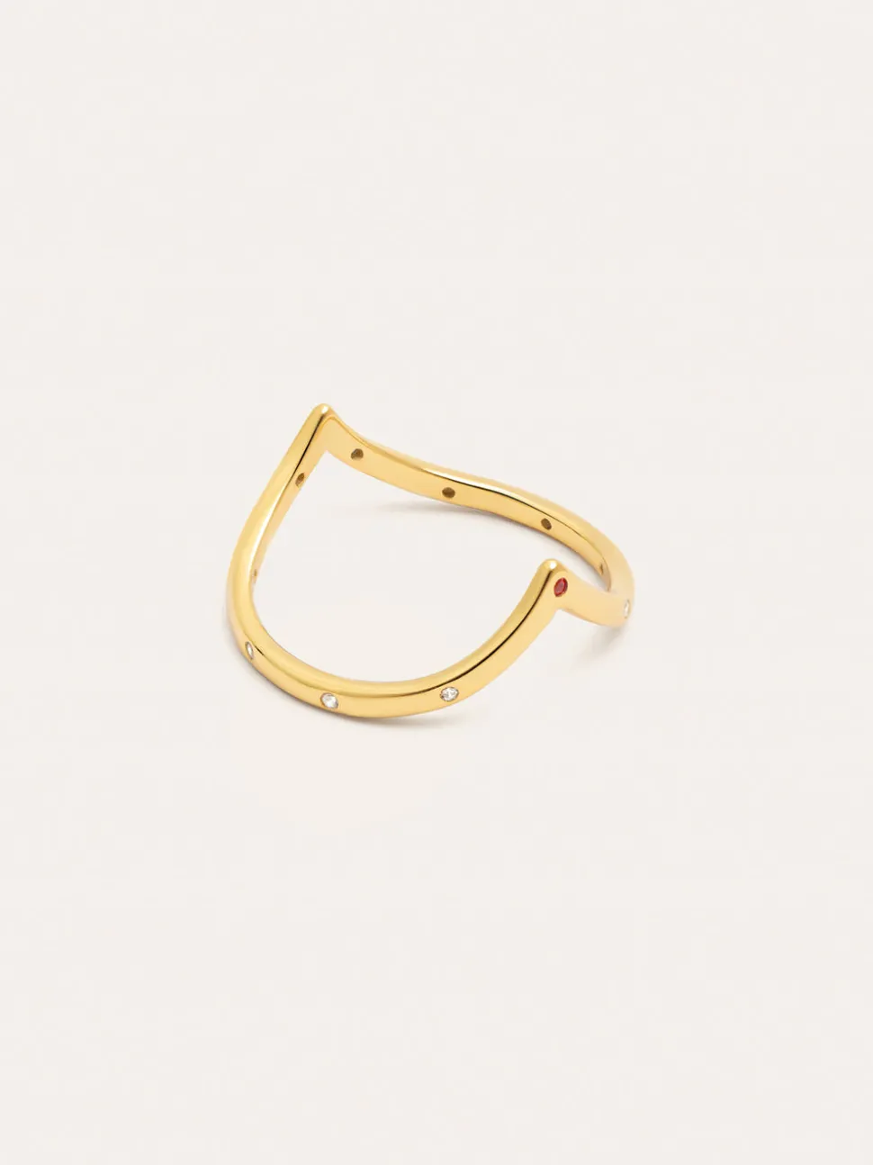 Anillo Doble Peak Pink Baño Oro