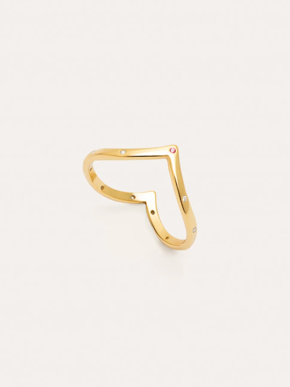 Anillo Doble Peak Pink Baño Oro