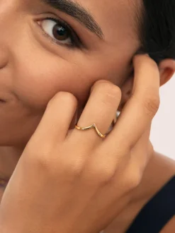 Anillo Doble Peak Pink Baño Oro