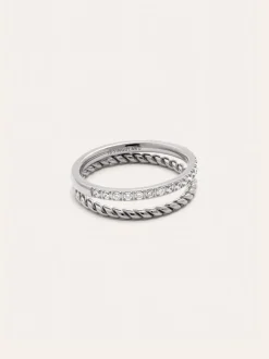 Anillo Doble Tressia Spark Acero