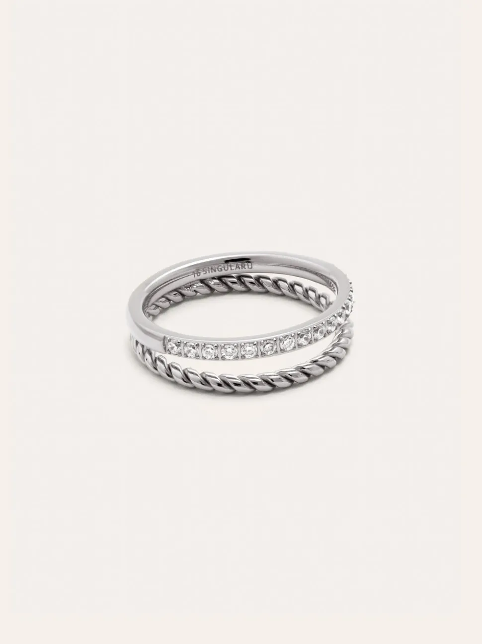 Anillo Doble Tressia Spark Acero