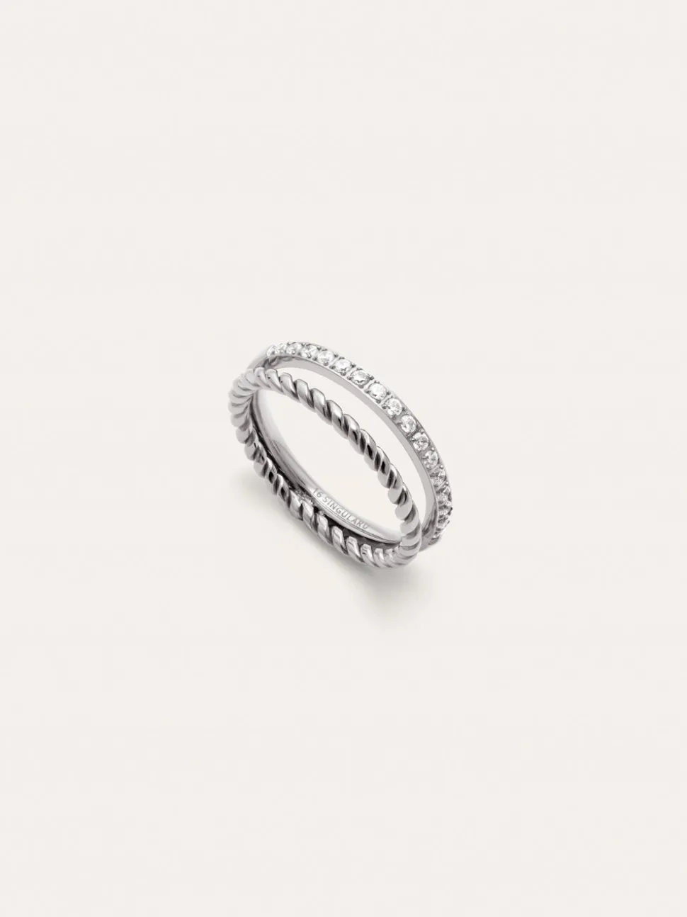Anillo Doble Tressia Spark Acero