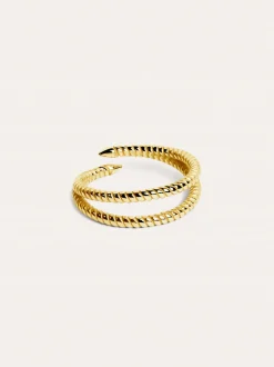 Anillo Doble Twist Baño Oro