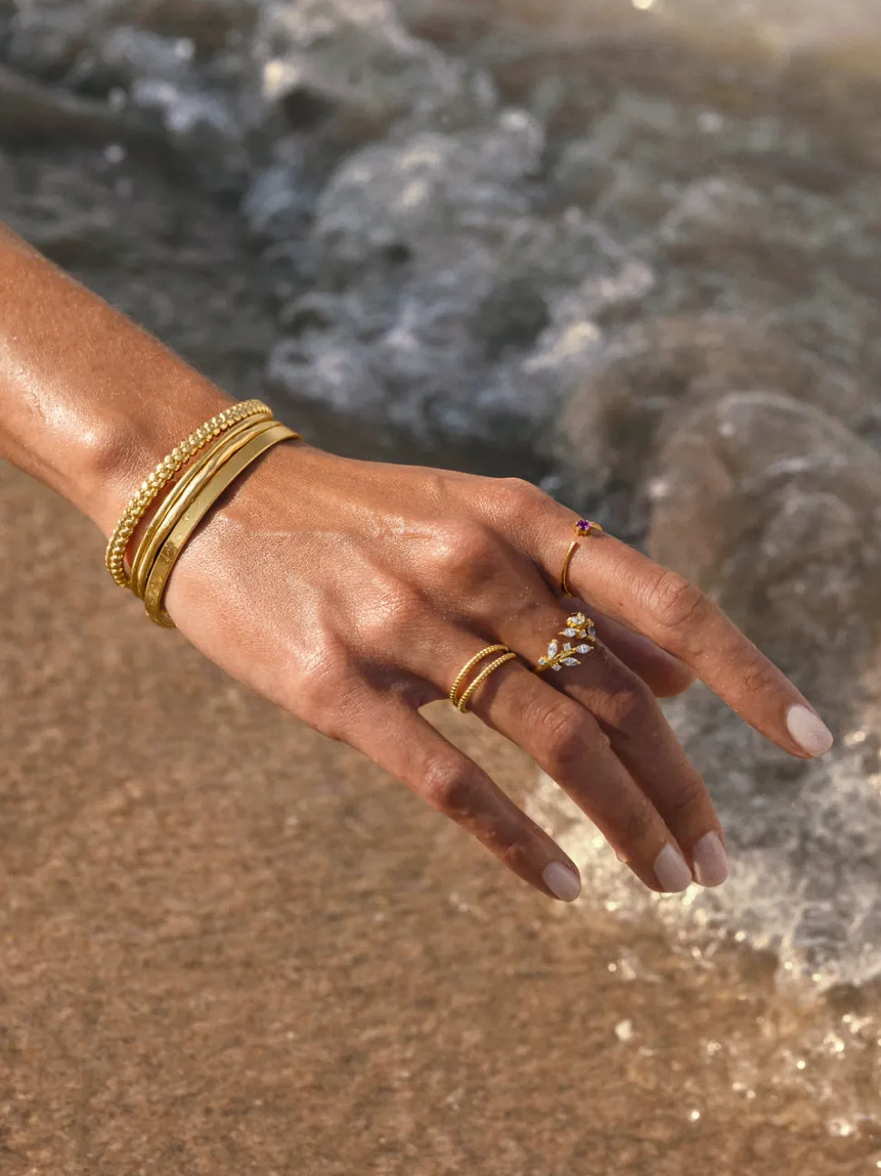 Anillo Doble Twist Baño Oro