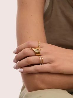 Anillo Dove Acero Baño Oro