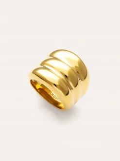 Anillo Dune Acero Baño Oro
