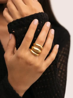 Anillo Dune Aire Acero Baño Oro