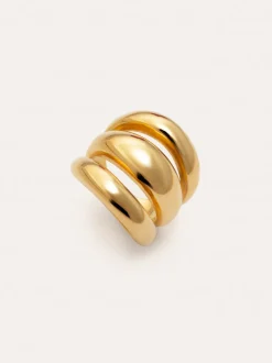 Anillo Dune Aire Acero Baño Oro