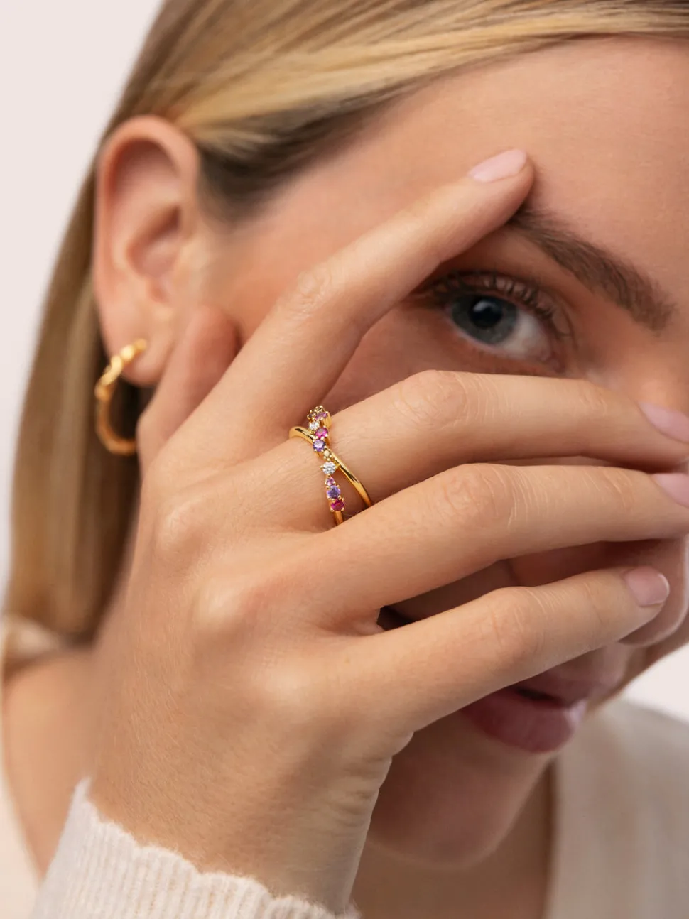 Anillo Estelar Cross Baño Oro