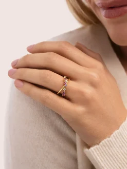 Anillo Estelar Cross Baño Oro
