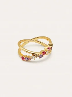 Anillo Estelar Cross Baño Oro