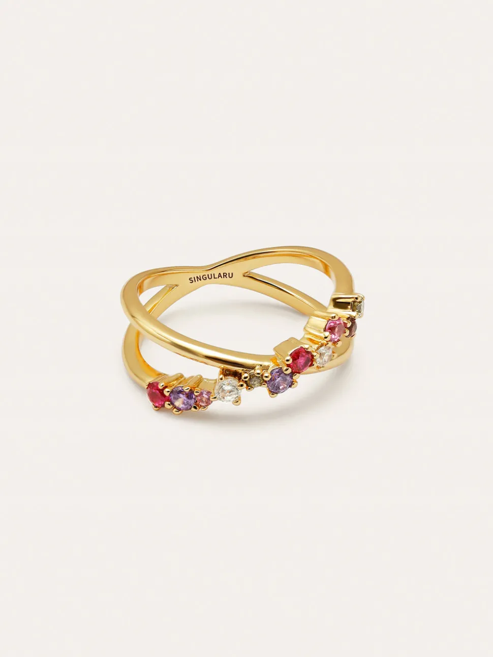 Anillo Estelar Cross Baño Oro