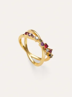 Anillo Estelar Cross Baño Oro