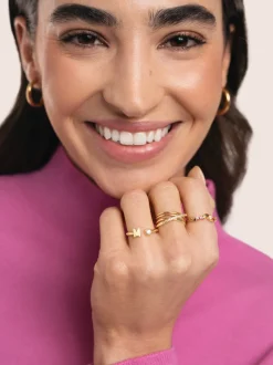 Anillo Estellar Colors Plata Baño Oro
