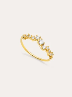 Anillo Estellar Plata Baño Oro