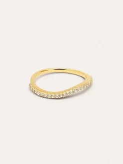 Anillo Fino Scarlett Blanco Baño Oro