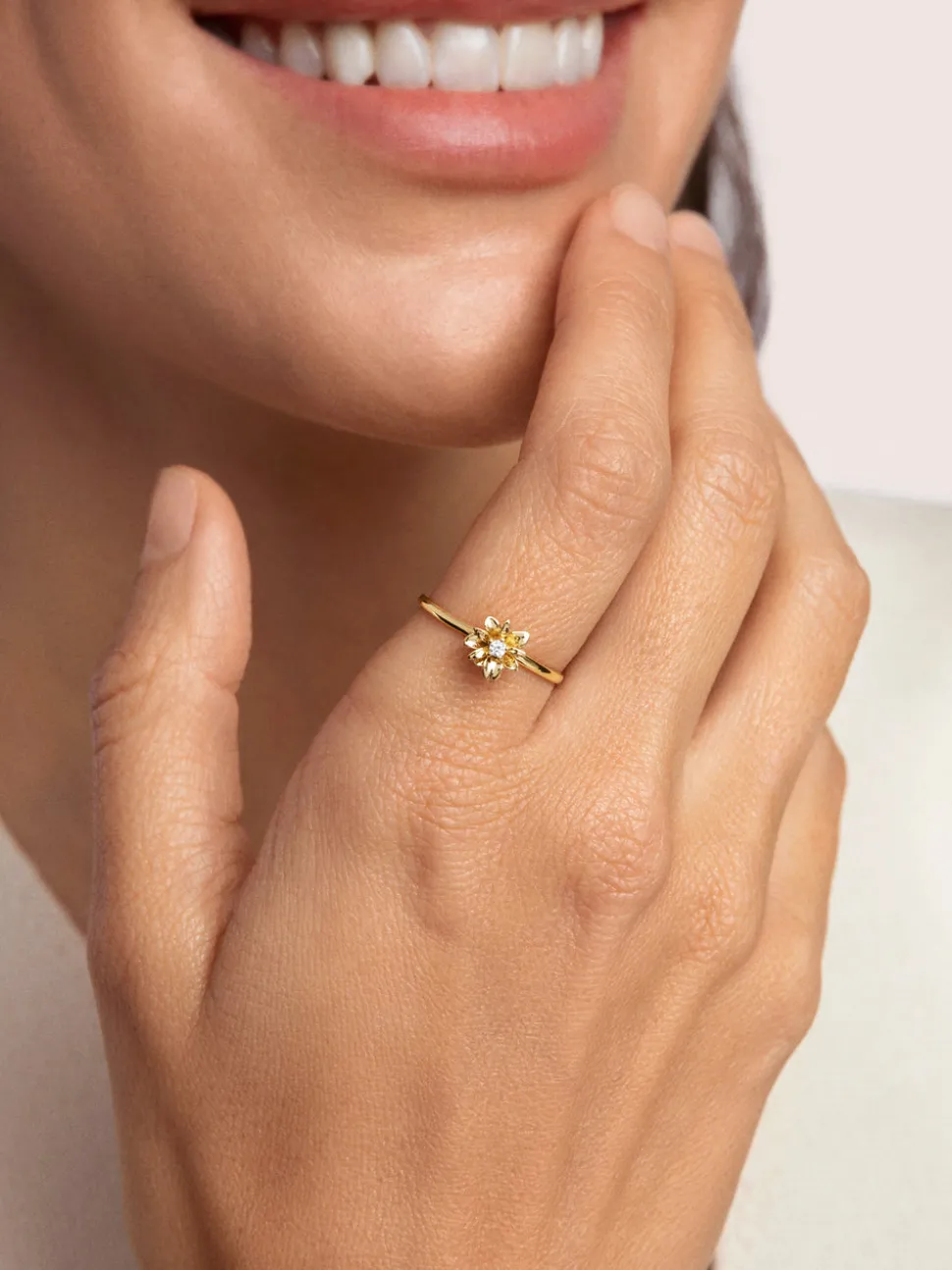 Anillo Gardenia Baño Oro