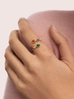 Anillo Gota Stones Baño Oro