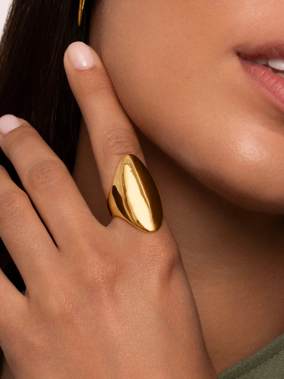 Anillo Hippie Acero Baño Oro