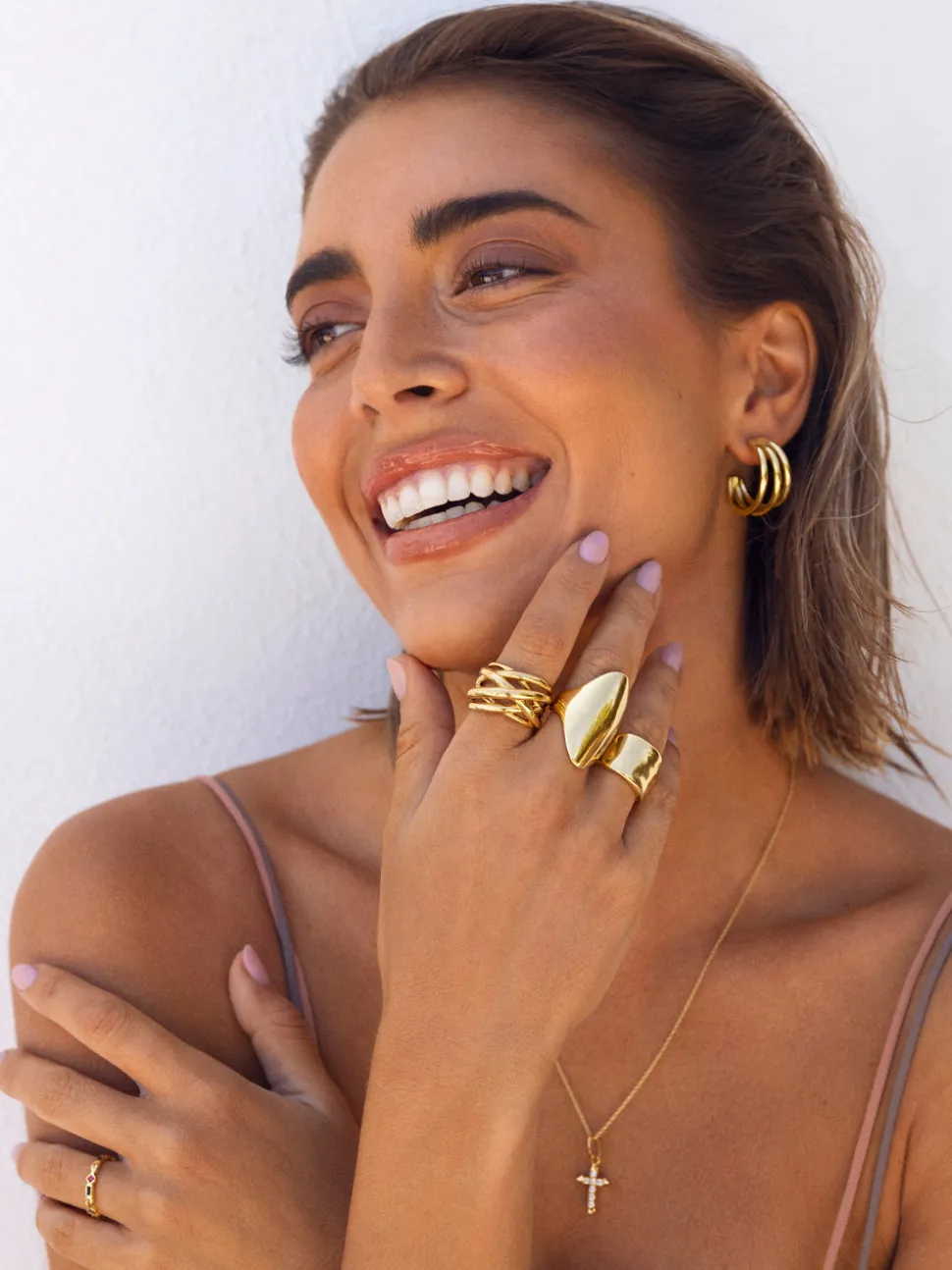 Anillo Hippie Acero Baño Oro