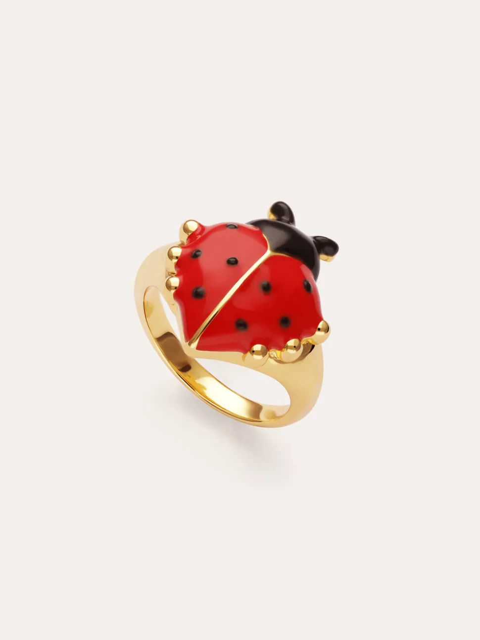 Anillo Mariquita Baño Oro
